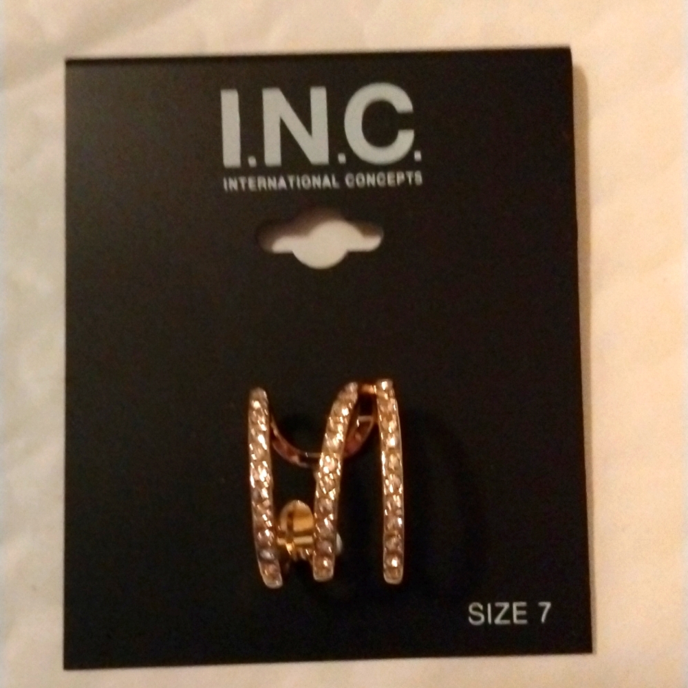 INC International Concepts Gold Crystal Spiral Ring